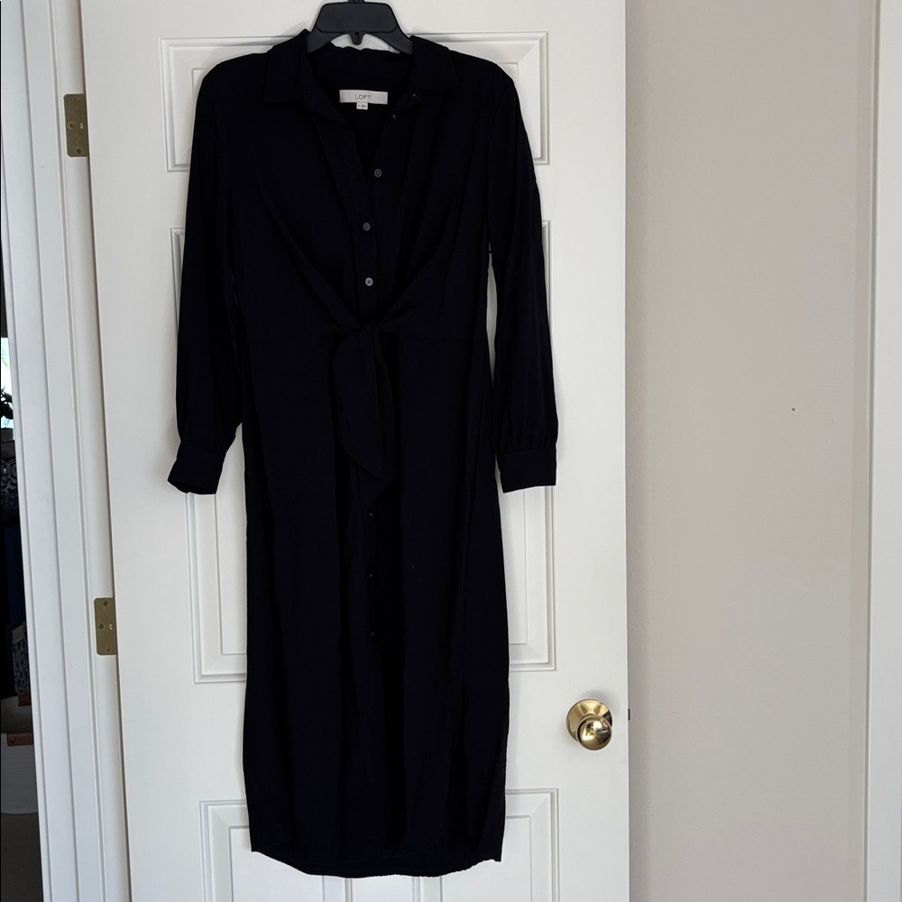 LOFT Black Long Sleeve Dress